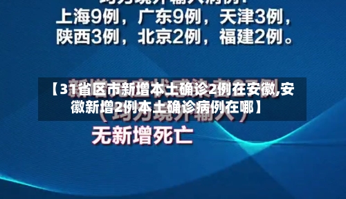 【31省区市新增本土确诊2例在安徽,安徽新增2例本土确诊病例在哪】-第2张图片
