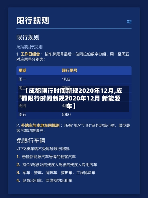 【成都限行时间新规2020年12月,成都限行时间新规2020年12月 新能源车】-第2张图片
