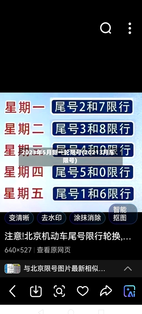 2023年5月新一轮限号(20213月车限号)-第2张图片