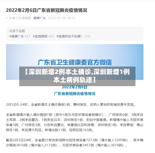 【深圳新增2例本土确诊,深圳新增1例本土病例轨迹】