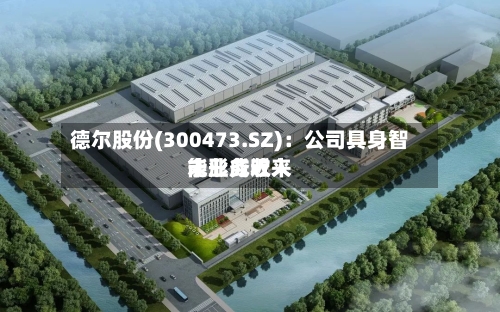 德尔股份(300473.SZ):公司具身智能业务近来
未形成收入-第2张图片
