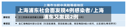 上海浦东社会面发现4例感染者/上海浦东又发现2例
